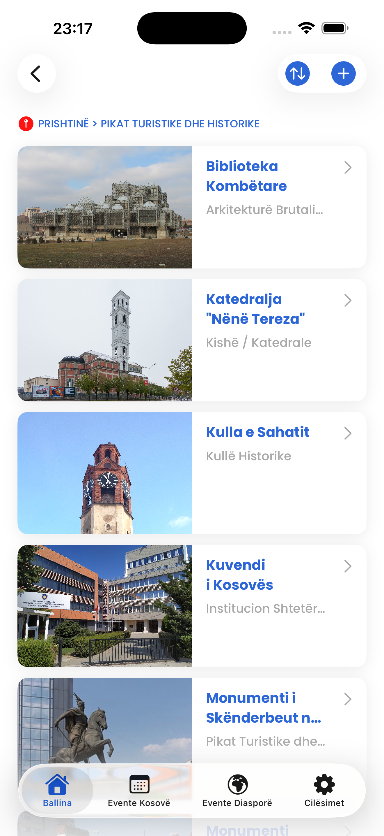 Tourist sites — Prishtina